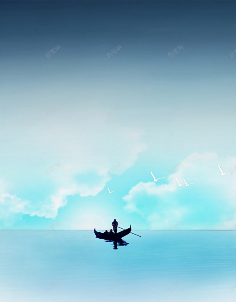 天海一线的孤舟jpg设计背景_新图网 https://ixintu.com 天海 孤舟 船 帆船 划桨 摄影 风景