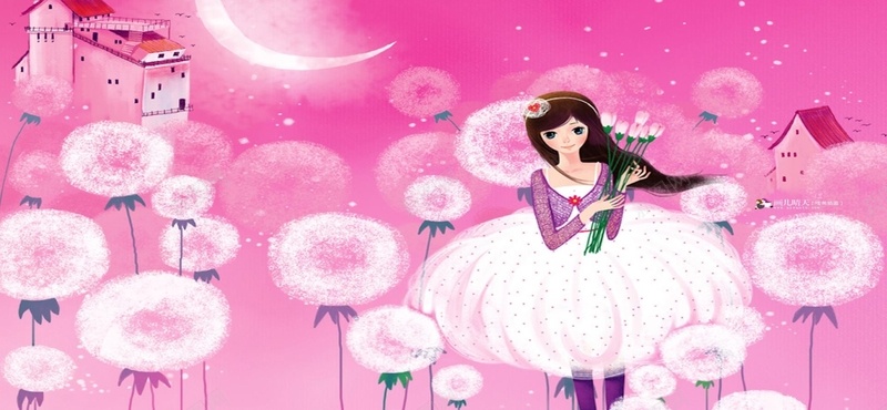 卡通少女插画背景jpg设计背景_新图网 https://ixintu.com 海报banner 卡通 少女 插画 童趣 手绘