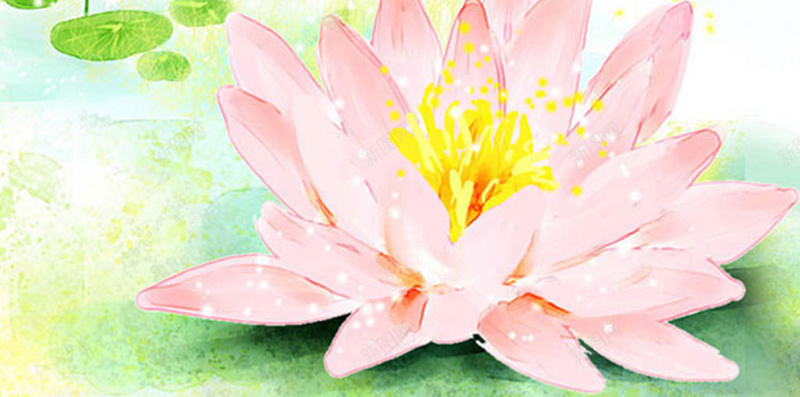手绘中国风荷花粉色唯美背景素材jpg设计背景_新图网 https://ixintu.com 手绘 中国风 荷花 粉色 唯美 背景 素材 清新