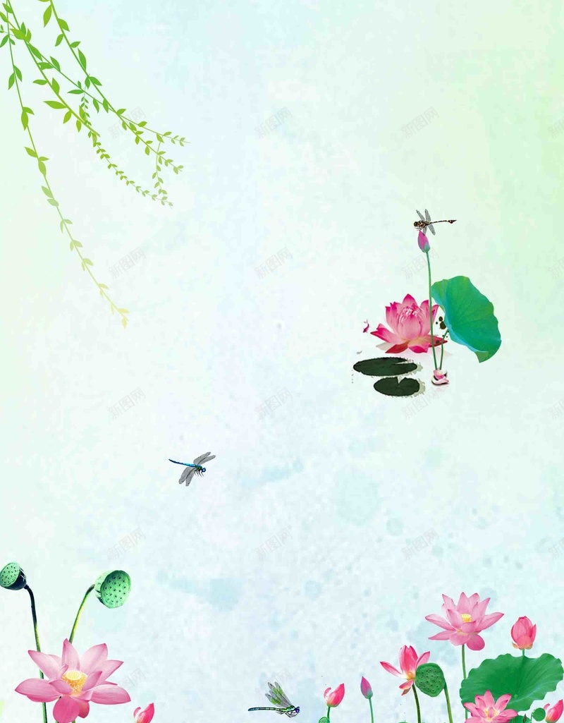 夏季荷花海报背景模板psd设计背景_新图网 https://ixintu.com 夏季 荷花 海报 背景模板 立夏 赏花 旅行 活动 宣传