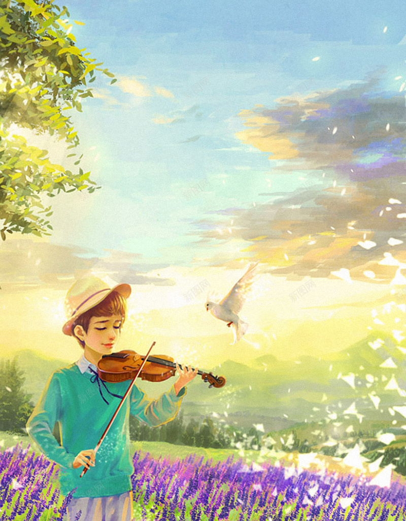 手绘卡通插画H5背景jpg设计背景_新图网 https://ixintu.com 浪漫 唯美 梦幻 卡通 童趣 H5背景 H5 h5 手绘