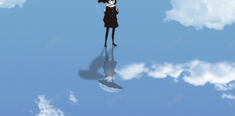 天空之境H5背景psd设计背景_新图网 https://ixintu.com 动漫 大气 背景 蓝色 辽阔 天空之境 H5 海面 镜 清新