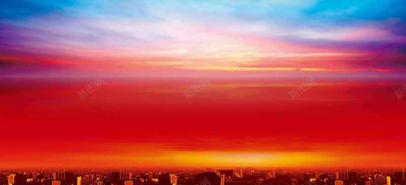 淘宝背景图jpg设计背景_新图网 https://ixintu.com 海报banner 摄影 风景 红色蓝天朝霞