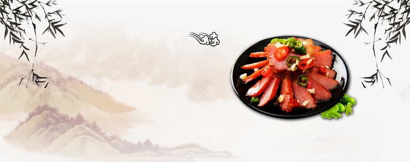 美味腊肉促销bannerjpg设计背景_新图网 https://ixintu.com 山水画 吃货 复古 简约 美味 美味腊肉 美食 零食大促 淘宝狂欢