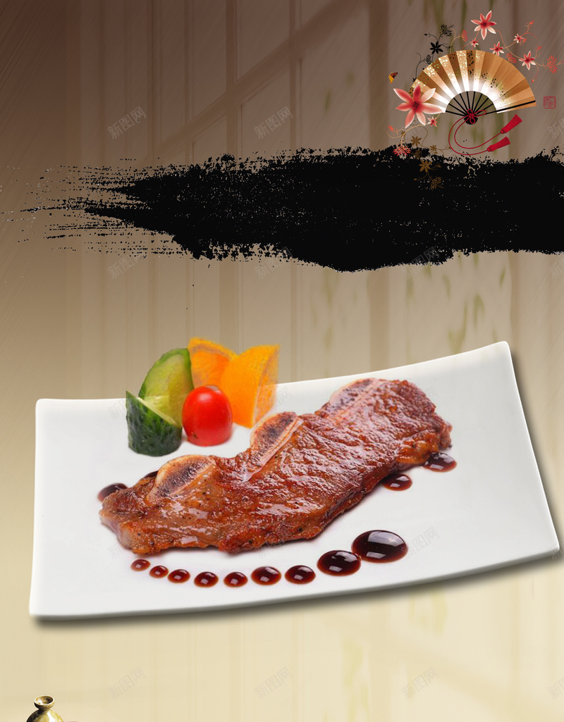美食海报背景素材psd设计背景_新图网 https://ixintu.com 料理 日本 烧烤 牛肉 美食 日本料理炭烤牛仔骨图片下载 高清psd设计图 鲜香多汁