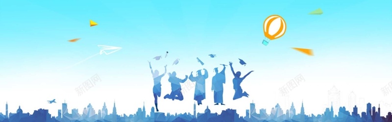 蓝色毕业季背景jpg设计背景_新图网 https://ixintu.com 海报banner 毕业季 扁平 背景 蓝色 渐变 几何
