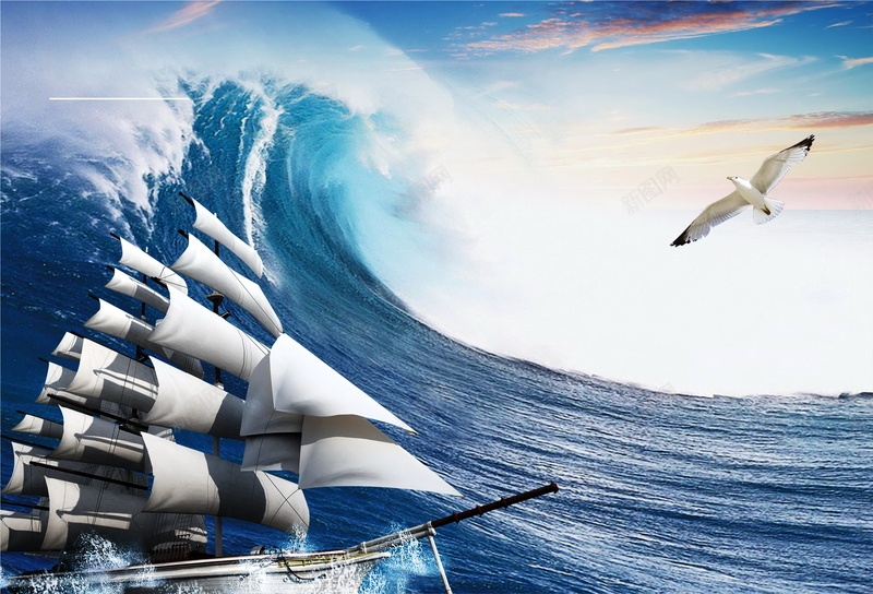 扬帆起航背景素材psd设计背景_新图网 https://ixintu.com 扬帆起航 帆船 航行 商务 海报 背景