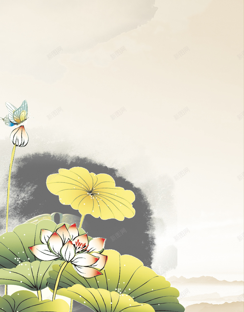 中国风荷花廉洁党政背景jpg设计背景_新图网 https://ixintu.com 中国风 荷花 浅色 廉洁 公正 党政公平