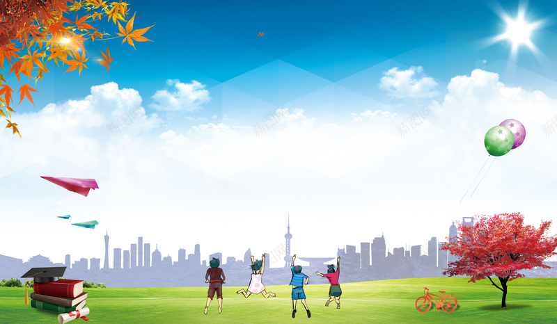 清新卡通开学活动宣传海报背景素材psd设计背景_新图网 https://ixintu.com 卡通手绘 开学活动 清新背景 开学啦 开学季 开学促销 开学献礼 欢乐 海报背景