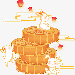 中秋兔子月饼png免抠素材_新图网 https://ixintu.com 中秋 白兔 月饼 中秋佳节