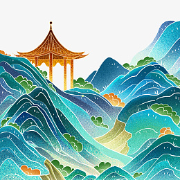 山脉亭子古风png免抠素材_新图网 https://ixintu.com 山脉 亭子 重阳 中秋