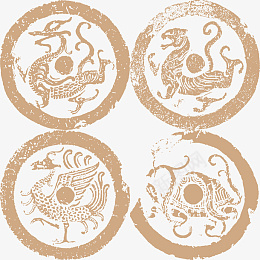 龙纹瓦当秦汉风psd免抠素材_新图网 https://ixintu.com 瓦当 龙纹 古代文物 等等
