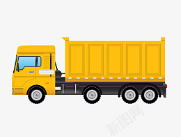 黄色工程汽车插画png免抠素材_新图网 https://ixintu.com 交通运输 运输汽车 黄色汽车 黄色火车 大卡车 工程车