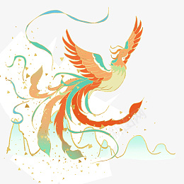 中国风国潮凤凰psd免抠素材_新图网 https://ixintu.com 凤凰 国潮 插画 精致