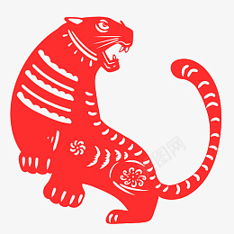 红色剪纸老虎png免抠素材_新图网 https://ixintu.com 红色剪纸 老虎剪纸 老虎 虎年 2022年 剪纸素材