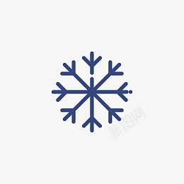 雪花天气简约图标png免抠素材_新图网 https://ixintu.com 天气图标 简约 线性 蓝色 雪花 雪