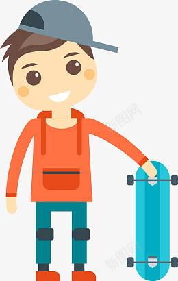滑板男孩png免抠素材_新图网 https://ixintu.com 卡通 滑板 人物 装饰 PNG装饰 矢量 矢量图 PNG图形