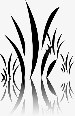 黑色墨迹小草png免抠素材_新图网 https://ixintu.com 黑色 墨迹 小草 倒影
