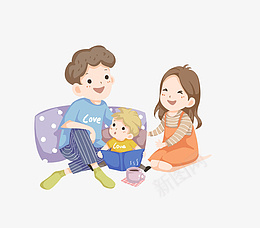 手绘卡通一家人三口png免抠素材_新图网 https://ixintu.com 手绘卡通一家人三口 手绘 卡通 一家人三口