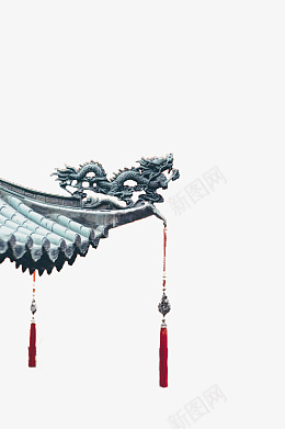 中国风屋檐雕塑png免抠素材_新图网 https://ixintu.com 中国风 屋檐 龙 雕塑