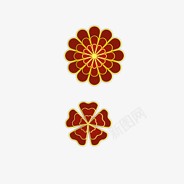国潮浮雕立体花朵psd免抠素材_新图网 https://ixintu.com 喜庆 节日 红色花朵 国潮