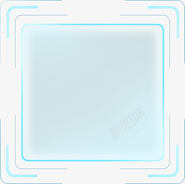 科技感二维码边框png免抠素材_新图网 https://ixintu.com 科技感 蓝色 二维码 边框