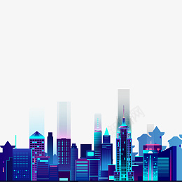 卡通蓝色的建筑城市png免抠素材_新图网 https://ixintu.com 城市 大厦 景观 智能 月光 楼房 概念 矢量 科技 酷炫 高楼