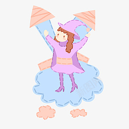 万圣节小魔女的素材png免抠素材_新图网 https://ixintu.com 万圣节 素材 卡通 手绘