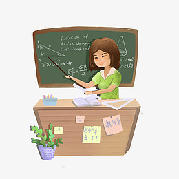 教师节数学老师插画png免抠素材_新图网 https://ixintu.com 教师节 数学老师 插画 黑板