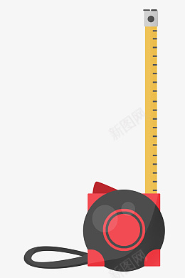 装修工具尺子插图png免抠素材_新图网 https://ixintu.com 安装测量工具 卡通工具 尺子工具 工具插画 装修用具 黑色卷尺