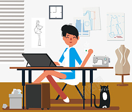 卡通设计师矢量图下载ai免抠素材_新图网 https://ixintu.com 人物插图 卡通 设计师 卡通插图 创意卡通 插图 PNG图下载 PNG图