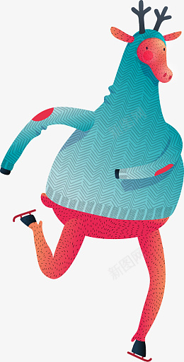 穿着毛衣的驯鹿png免抠素材_新图网 https://ixintu.com 扁平化 UI 人物 插画