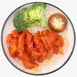 菠萝咕咾肉饭png免抠素材_新图网 https://ixintu.com 套餐饭 美食 传统美食 餐饮美食