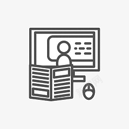 黑色手绘网络教学png_新图网 https://ixintu.com 黑色 线条 几何 教室 教课 课堂图标 手绘 网络教学 电脑