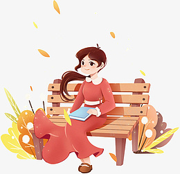 秋天节气女孩看书png免抠素材_新图网 https://ixintu.com 秋天 节气 女孩 看书