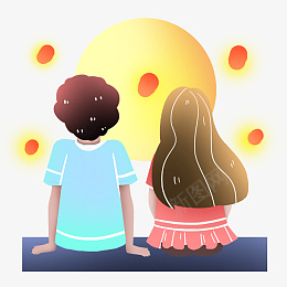 中秋节情侣赏月花灯素材png免抠素材_新图网 https://ixintu.com 中秋节 情侣赏月 中秋节素材 节庆