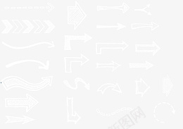 手绘箭头几何箭头图标白色png_新图网 https://ixintu.com 手绘 箭头 几何 图标