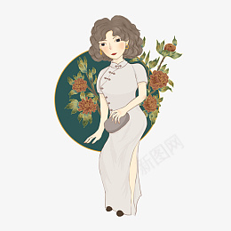 手绘民国国潮旗袍动漫美女png免抠素材_新图网 https://ixintu.com 手绘 民国 国潮旗袍 动漫美女