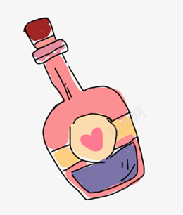 手绘红酒瓶线描卡通png免抠素材_新图网 https://ixintu.com 手绘 红酒瓶 线描 卡通