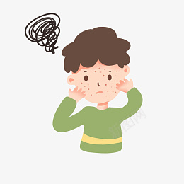 皮肤过敏的小男孩png免抠素材_新图网 https://ixintu.com 卡通手绘 皮肤过敏 健康 男孩 脸部 装饰