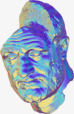 C4D渲染人头png免抠素材_新图网 https://ixintu.com C4D 渲染人头 艺术 彩色 人头 抽象