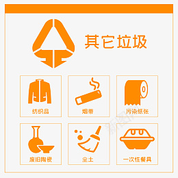 其它垃圾图标png免抠素材_新图网 https://ixintu.com 垃圾回收 垃圾图标 废旧陶瓷 纺织品 垃圾 尘土 烟蒂 纸张 餐具