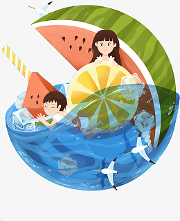 夏天西瓜冰块元素png免抠素材_新图网 https://ixintu.com 夏天 西瓜 冰块 元素