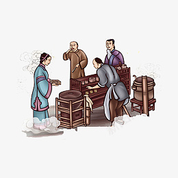 民间生活集市png免抠素材_新图网 https://ixintu.com 民间生活 集市 古代 国潮