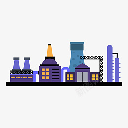 紫色矢量化工厂png免抠素材_新图网 https://ixintu.com 化学 化工 矢量 紫色 厂