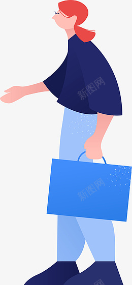 插画拎包小女孩png免抠素材_新图网 https://ixintu.com 插画 拎包 商业 女孩