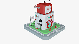 c4d小场景图png免抠素材_新图网 https://ixintu.com 场景 c4d 建模 房子
