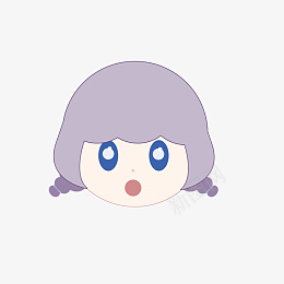 紫色头发小女孩png免抠素材_新图网 https://ixintu.com 可爱 卡通 女孩 人物
