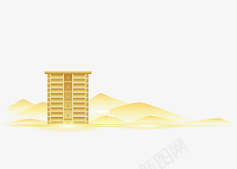 中式金色地产png免抠素材_新图网 https://ixintu.com 中式 地产 庭院 金色