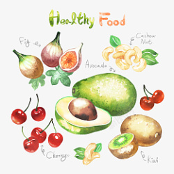 各类绿色水果食物素材